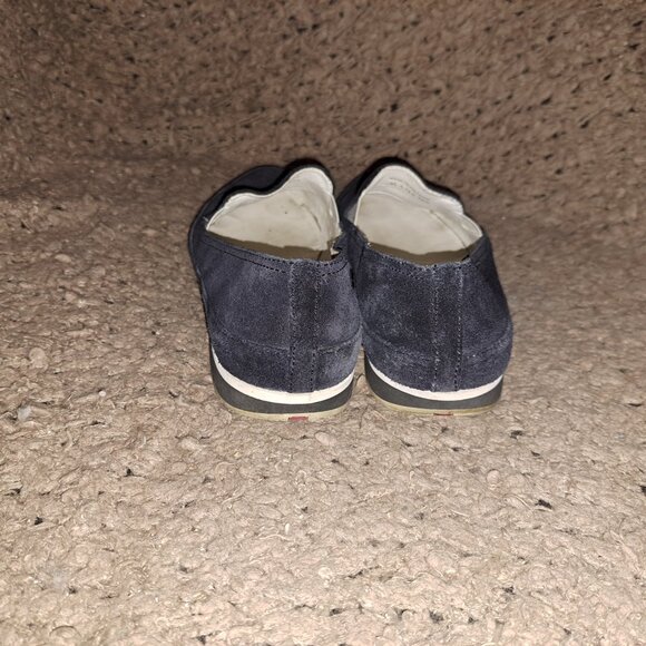PRADA-3S 5749-Navy Suede Loafers-Silver Logo-Sz 36.5-Very Good Pre-Owned - Picture 6 of 8